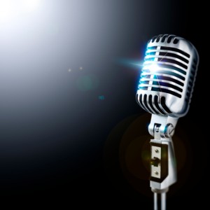 Vintage Mic In Spotlight